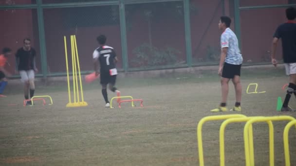 Нью Дели Индия Июля 2018 Года Футболисты Местной Футбольной Команды — стоковое видео