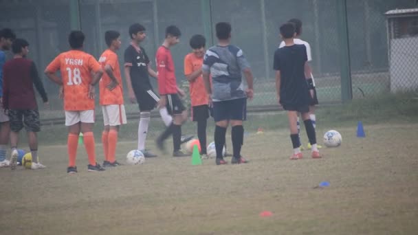 New Delhi India Luglio 2018 Calciatori Della Squadra Calcio Locale — Video Stock