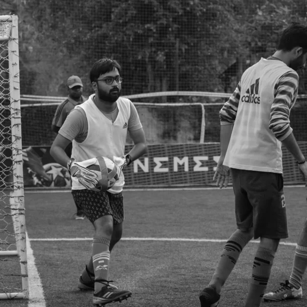 New Delhi Indie Červenec 2018 Fotbalisté Místního Fotbalového Týmu Během — Stock fotografie