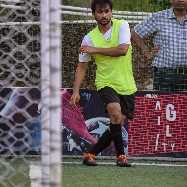 Nova Deli Índia Julho 2018 Futebolistas Time Futebol Local Durante — Fotografia de Stock