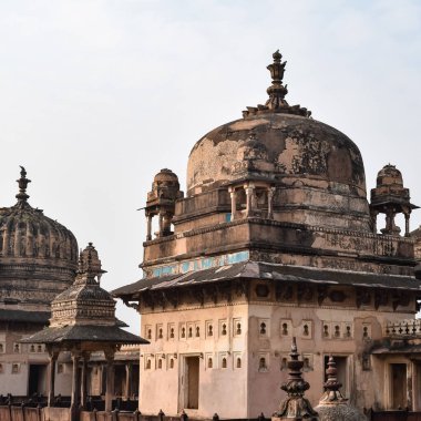 Orchha, Madhya Pradesh, Hindistan, Jahangir Mahal veya Orchha Sarayı Orchha 'da bulunan bir kale ve garnizondur. Madhya Pradesh. Hindistan, Hindistan Arkeolojik Siteleri