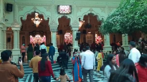 Vrindavan India 2022 Február Zarándokok Iscon Templomban Kartika Szent Hónapjában — Stock videók