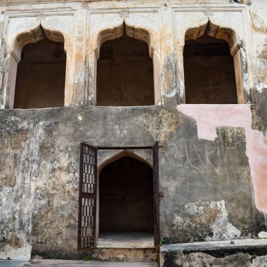 Orchha, Madhya Pradesh, Hindistan, Jahangir Mahal veya Orchha Sarayı Orchha 'da bulunan bir kale ve garnizondur. Madhya Pradesh. Hindistan, Hindistan Arkeolojik Siteleri