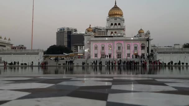 Gurdwara Bangla Sahib Den Mest Framstående Sikh Gurudwara Bangla Sahib — Stockvideo