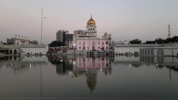 Gurdwara Bangla Sahib Jest Najbardziej Znanych Sikh Gurudwara Bangla Sahib — Wideo stockowe