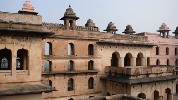 位于印度中央邦奥尔恰的贾汉吉尔 马哈尔 Orchha Fort 位于奥尔恰的贾汉吉尔 马哈尔 Jahangir Mahal 或奥尔恰宫 Orchha — 图库视频影像