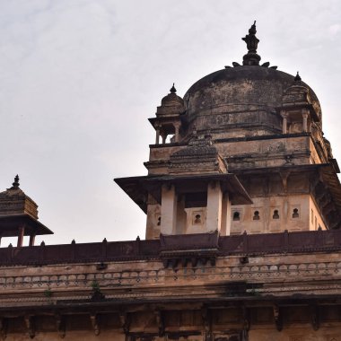 Orchha, Madhya Pradesh, Hindistan, Jahangir Mahal veya Orchha Sarayı Orchha 'da bulunan bir kale ve garnizondur. Madhya Pradesh. Hindistan, Hindistan Arkeolojik Siteleri
