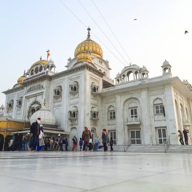 Gurdwara Bangla Sahib en önde gelen Sih Gurudwara, Bangla Sahib Gurudwara akşam vakti Yeni Delhi, Hindistan, Sikh Cemaati 'nin en ünlü gurudwara Bangla Sahib manzarasıdır.