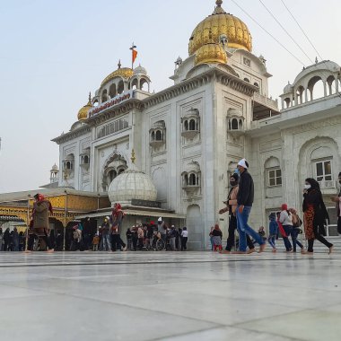 Gurdwara Bangla Sahib en önde gelen Sih Gurudwara, Bangla Sahib Gurudwara akşam vakti Yeni Delhi, Hindistan, Sikh Cemaati 'nin en ünlü gurudwara Bangla Sahib manzarasıdır.