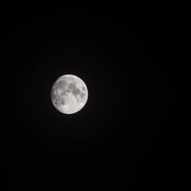 Moon Timelapse, Stock zamanaşımı gece vakti, karanlık gökyüzünde dolunay yükselişi. Dolunay zamanı, gece karanlığında karanlık gökyüzünde ay ışığıyla birlikte kaybolur. Yüksek kaliteli beleş video kaydı veya zaman ayarlı