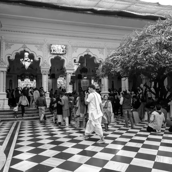 Vrindavan India February 2022 Pilgrims Iscon Temple Sacred Month Kartika — Stock Photo, Image