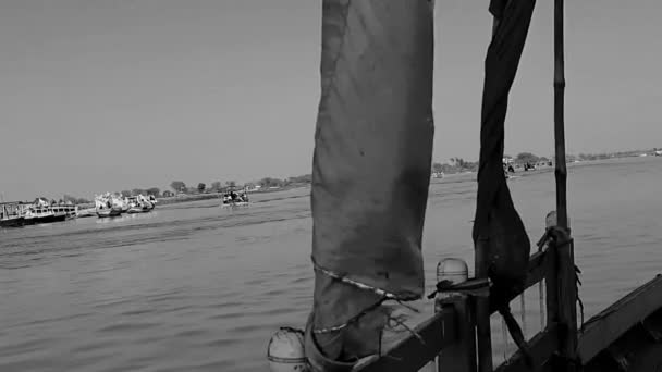 Yamuna River Utsikt Från Båten Dagen Vid Vrindavan Krishna Tempel — Stockvideo
