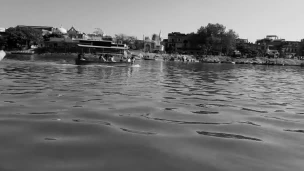 Yamuna River Pohled Lodi Dne Vrindavan Krishna Chrám Kesi Ghat — Stock video