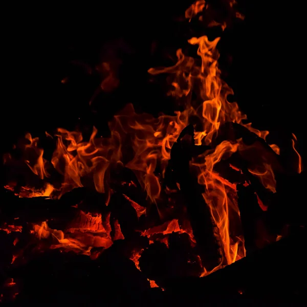 Fire Flames Black Background Blaze Fire Flame Texture Background Beautifully — Stock Photo, Image