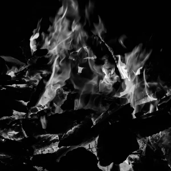 Flammes Feu Sur Fond Noir Fond Texture Flamme Feu Flamboyant — Photo