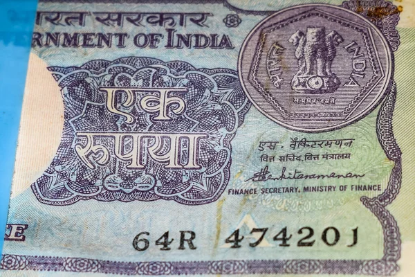 Staré Rupee Bankovky Kombinované Stole Indické Peníze Otočném Stole Staré — Stock fotografie