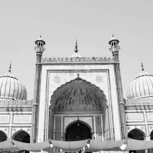 Spectaculaire Architectuur Van Grote Vrijdag Moskee Jama Masjid Delhi Tijdens — Stockfoto