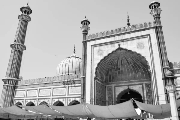 Die Spektakuläre Architektur Der Großen Freitagsmoschee Jama Masjid Delhi Während — Stockfoto