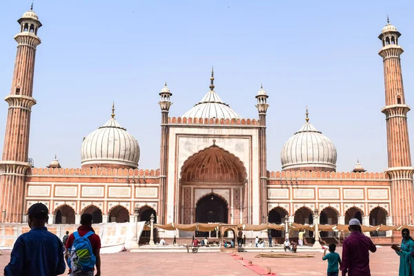 Delhi India Abril 2022 Turistas Indios Identificados Visitando Jama Masjid — Foto de Stock
