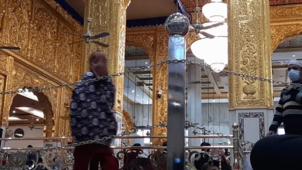 New Delhi Indien Februari 2024 Gurdwara Bangla Sahib Den Mest — Stockvideo