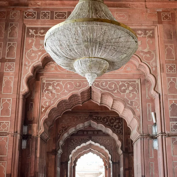 Αρχιτεκτονική Λεπτομέρεια Του Τζαμί Jama Masjid Παλιά Δελχί Ινδία Εντυπωσιακή — Φωτογραφία Αρχείου