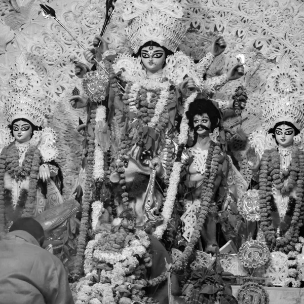Tanrıça Durga Hindistan Büyük Hindu Navratri Festivali Olan Güney Kolkata — Stok fotoğraf