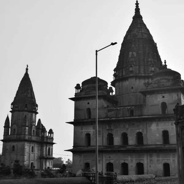 Vista Matutina Los Cenotafios Reales Chhatris Orchha Madhya Pradesh India — Foto de Stock