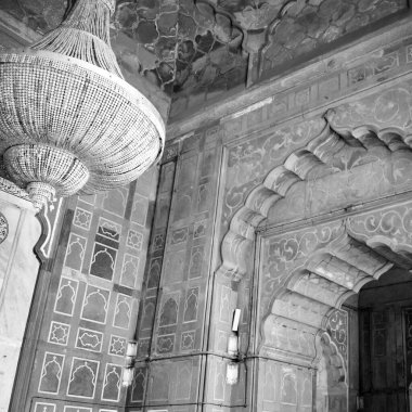 Jama Mescidi Camii 'nin mimari detayları, Eski Delhi, Hindistan, Büyük Cuma Camii' nin (Jama Mescid) muhteşem mimarisi, Hindistan 'ın en önemli camii olan Ramzan sezonu sırasında Delhi 6.