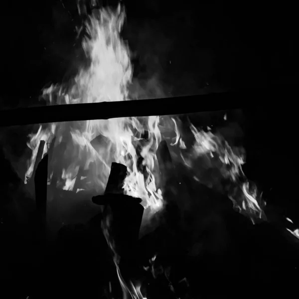 Flăcări Foc Fundal Negru Foc Foc Flacără Fundal Frumos Focul — Fotografie, imagine de stoc