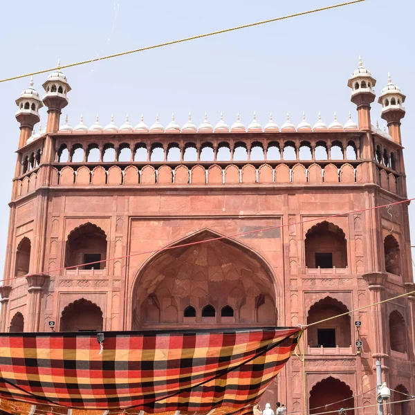 Detalhe Arquitetônico Mesquita Jama Masjid Old Delhi Índia Arquitetura Espetacular — Fotografia de Stock