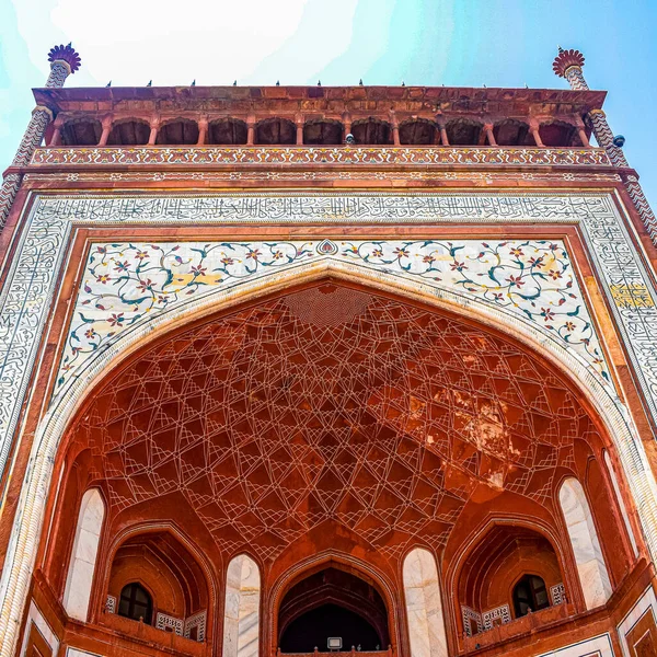 Architecture Taj Mahal Ivory White Marble Mausoleum South Bank Yamuna — Stockfoto