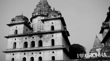 Orchha, Madhya Pradesh, Hindistan, Orchha kayıp şehir Hindistan, Hindistan arkeolojik siteleri Kraliyet Cenotapları 'nın Sabah Görüşü