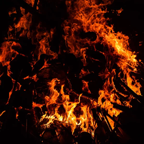 Siyah arka planda alevler, alev alev dokusu arka planda, çok güzel, ateş yanıyor, ateş odun ve inek gübresi ateşiyle yanıyor.