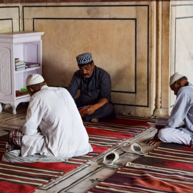 Delhi, India - April 15, 2022 : Unidentified Indian tourists visiting Jama Masjid during Ramzan season, in Delhi 6, India. Jama Masjid is the largest and perhaps the most magnificent mosque in India