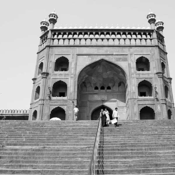 Delhi India April 2022 Unidentified Indian Tourist Visiting Jama Masjid — Zdjęcie stockowe