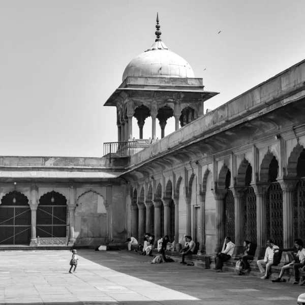 Delhi India April 2022 Unidentified Indian Tourist Visiting Jama Masjid — Fotografia de Stock