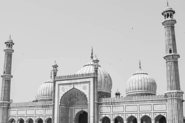 Die Spektakuläre Architektur Der Großen Freitagsmoschee Jama Masjid Delhi Während — Stockfoto