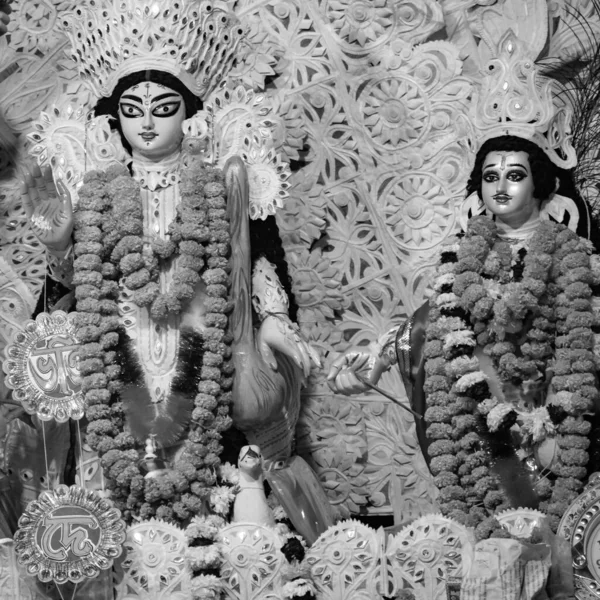 Tanrıça Durga Geleneksel Görünüşüyle Güney Kolkata Durga Puja Puja Durga — Stok fotoğraf