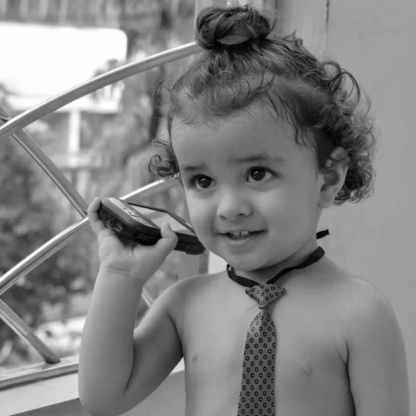 Cute Little Boy Shivaay Home Balcony Summer Time Sweet Little — стоковое фото