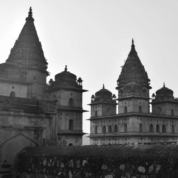 Ranek Widok Royal Cenotaphs Chhatris Orchha Madhya Pradesh Indie Orchha — Zdjęcie stockowe