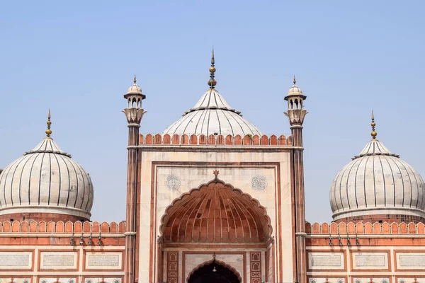 Építészeti Részlet Jama Masjid Mecset Old Delhi India Látványos Építészet — Stock Fotó