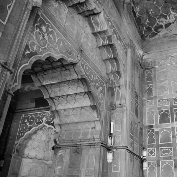 Látványos Építészet Nagy Péntek Mecset Jama Masjid Delhi Ramzan Szezonban — Stock Fotó