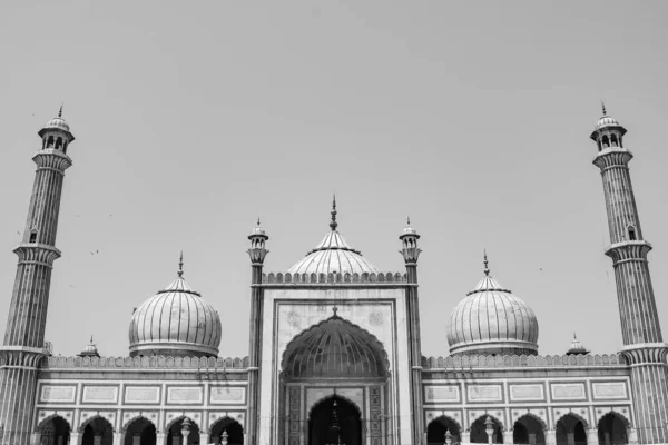 Die Spektakuläre Architektur Der Großen Freitagsmoschee Jama Masjid Delhi Während — Stockfoto