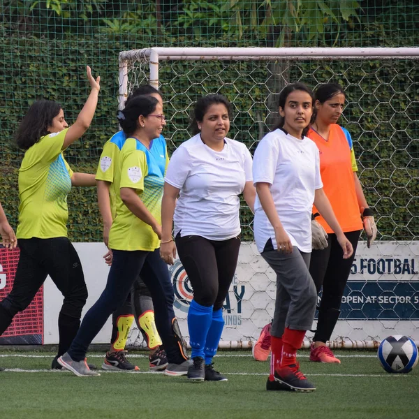 New Delhi Indie Červenec 2018 Ženy Fotbalisté Místního Fotbalového Týmu — Stock fotografie