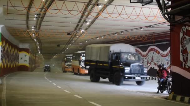 Nova Deli Índia Junho 2022 Narendra Modi Dedica Túnel Pragati — Vídeo de Stock