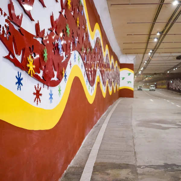 Narendra Modi Dedica Túnel Pragati Cinco Passagens Subterrâneas Pragati Maidan — Fotografia de Stock