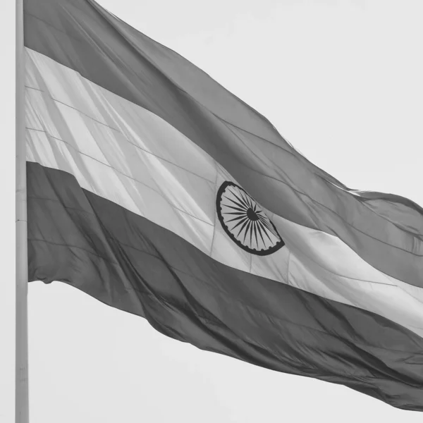 India Vlag Vliegen Connaught Place Met Trots Blauwe Lucht India — Stockfoto