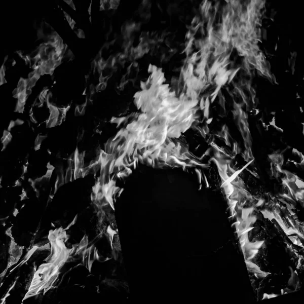 Llamas Fuego Sobre Fondo Negro Blaze Fuego Textura Llama Fondo —  Fotos de Stock