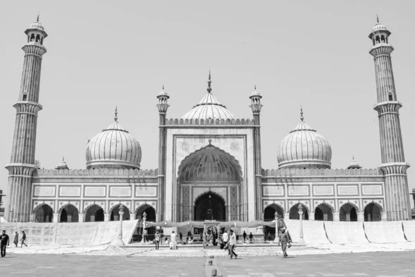 Delhi India April 2022 Unidentified Indian Tourist Visiting Jama Masjid — Foto Stock