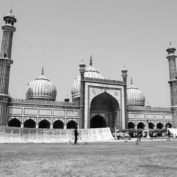 Delhi India Április 2022 Azonosítatlan Indiai Turista Látogatja Jama Masjid — Stock Fotó